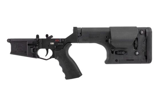 LMT Semi Auto MARS-H DMR AR 308 Complete Lower has an Ergo grip.